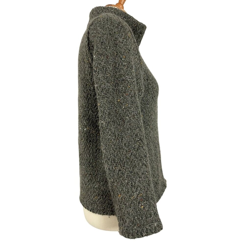 Branigan Weavers Sz S 100% Wool Full Zip Cardigan Ireland Green Pockets - Picture 4 of 11